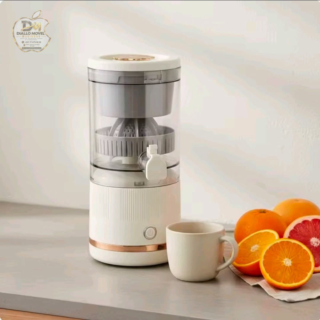 Extracteur de jus portable USB, multifonction et automatique, à système de pressage en spirale avec séparation de la pulpe ; presse-agrumes idéal pour la cuisine domestique. miniature 2