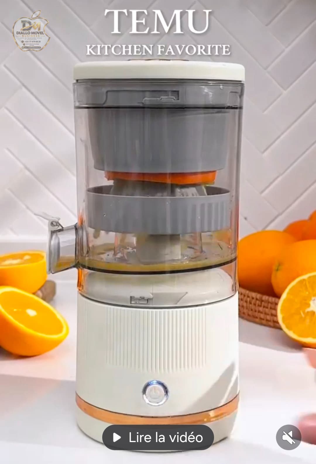 Extracteur de jus portable USB, multifonction et automatique, à système de pressage en spirale avec séparation de la pulpe ; presse-agrumes idéal pour la cuisine domestique. miniature 3